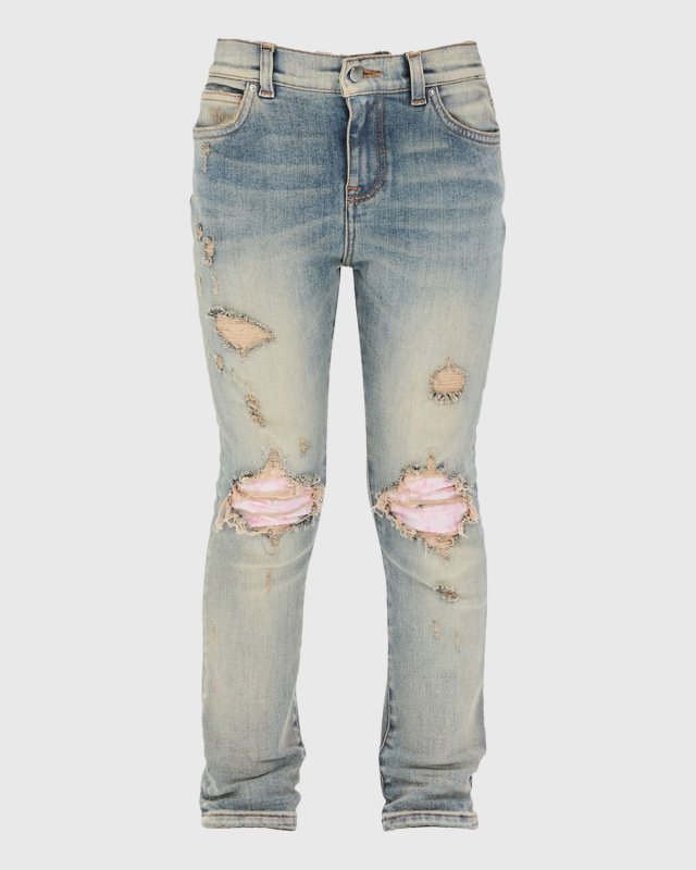 Kid's Mx1 Distressed Denim Jeans, Size 4-